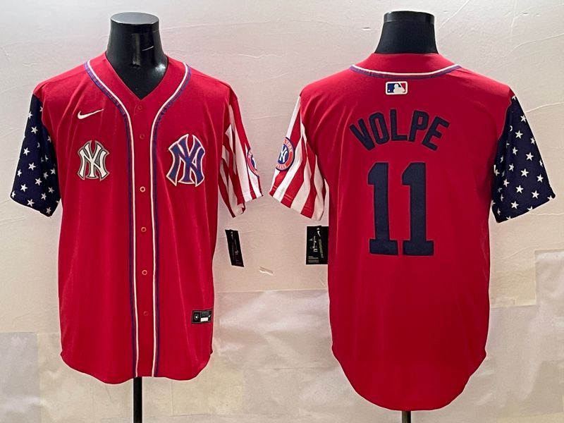 Men New York Yankees #11 Volpe Red a generation of national flags Jointly Name 2025 Nike MLB Jersey style 10